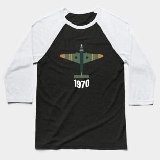 70S RETRO  vintage Airplane p51 Baseball T-Shirt